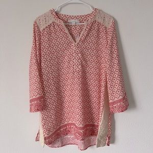 Weekend Suzanne Betro Boho Eyelet Top Women’s Size Large